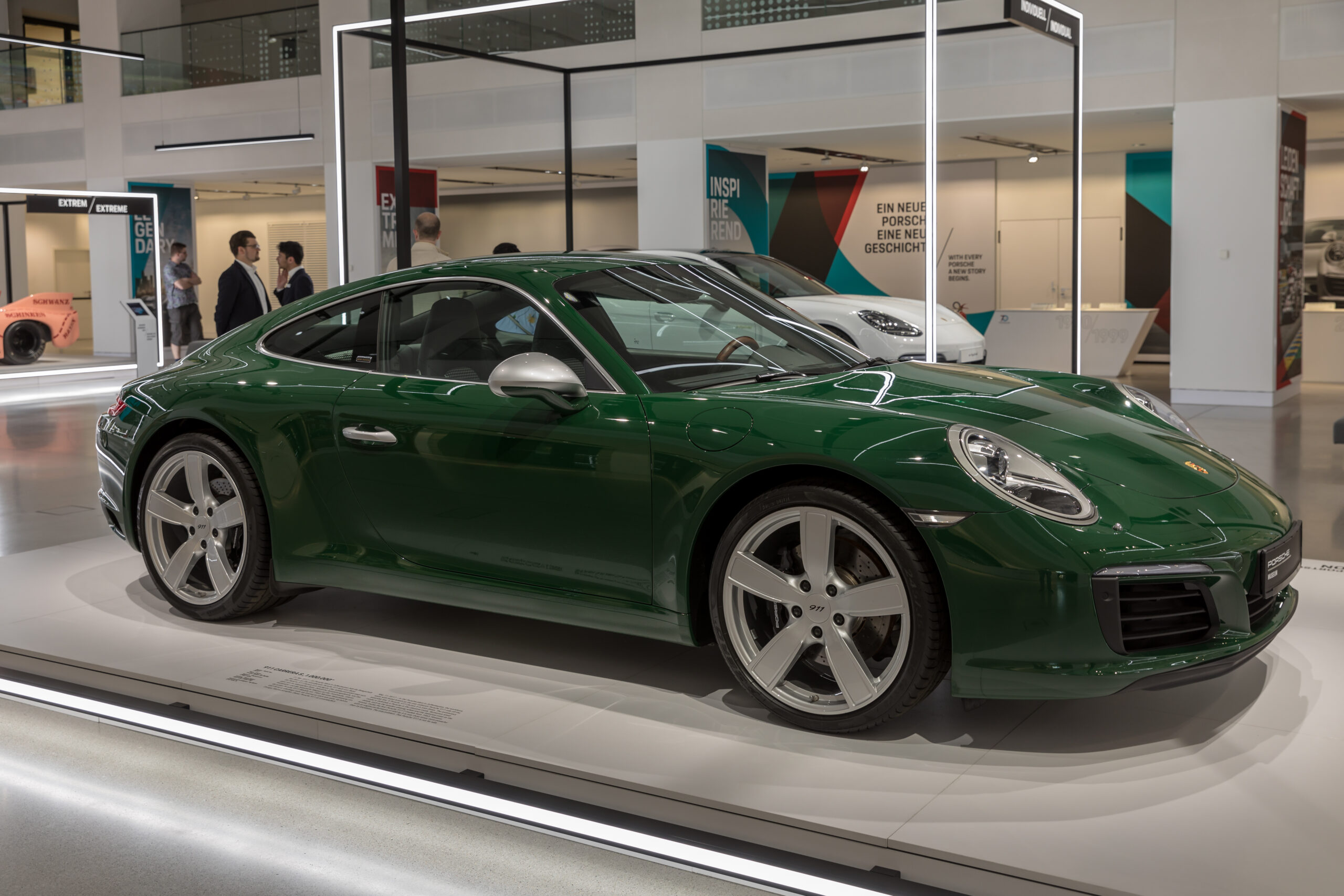 A Porsche 911 sports car on display
